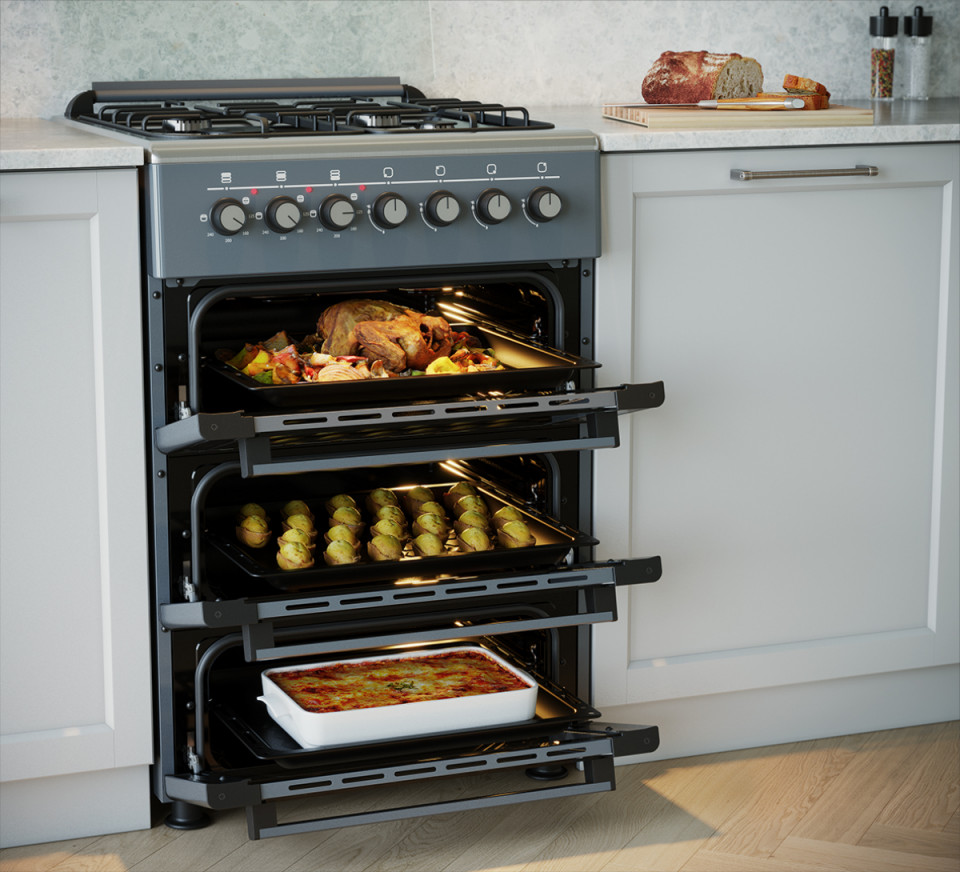 60x60 Triple Free Standing Ovens