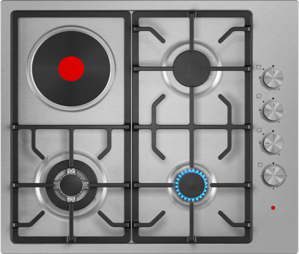 Built-in gas-electric hob