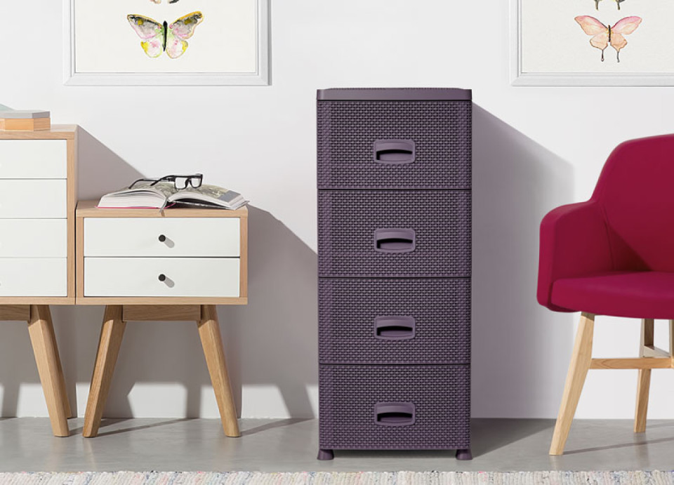 Drop Design Commode (4 Drawers)