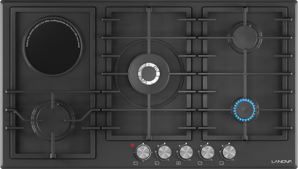 Built-in gas-electric hob