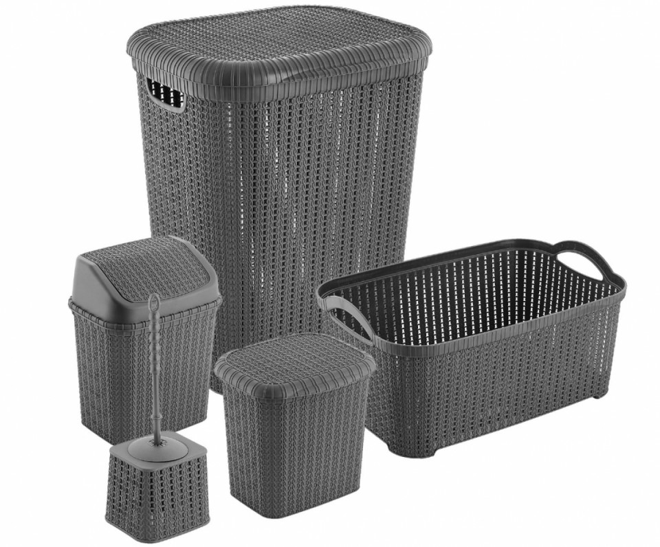 EH-409 EmayHome Knitted 5Pcs Bathroom Set / With Box 