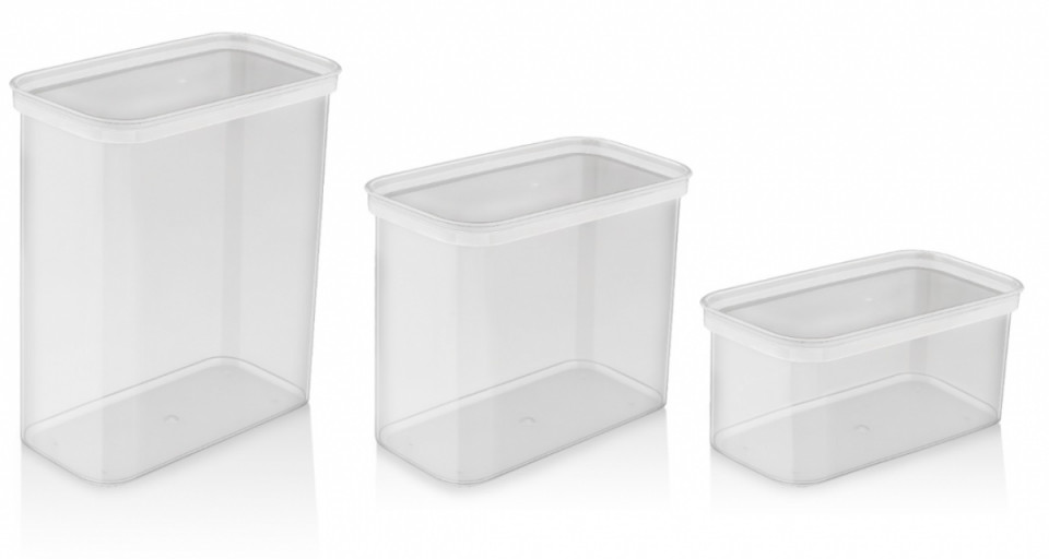 SPLAY RECTANGULAR FOOD STORAGE CONTAINER (1,10 Lt.) (104*210*86 mm.) *Air tight *Stackable (104*210*161 mm.) (104*210*234 mm.)