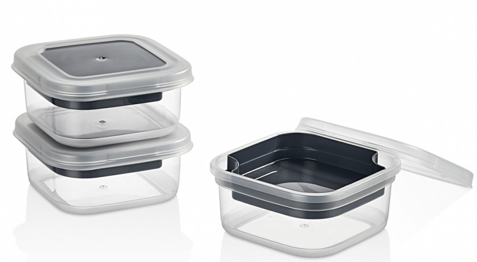 SIMPLE COMPARTMENT FOOD STORAGE CONTAINER  (0,30 Lt.) (110*110*50 mm.)