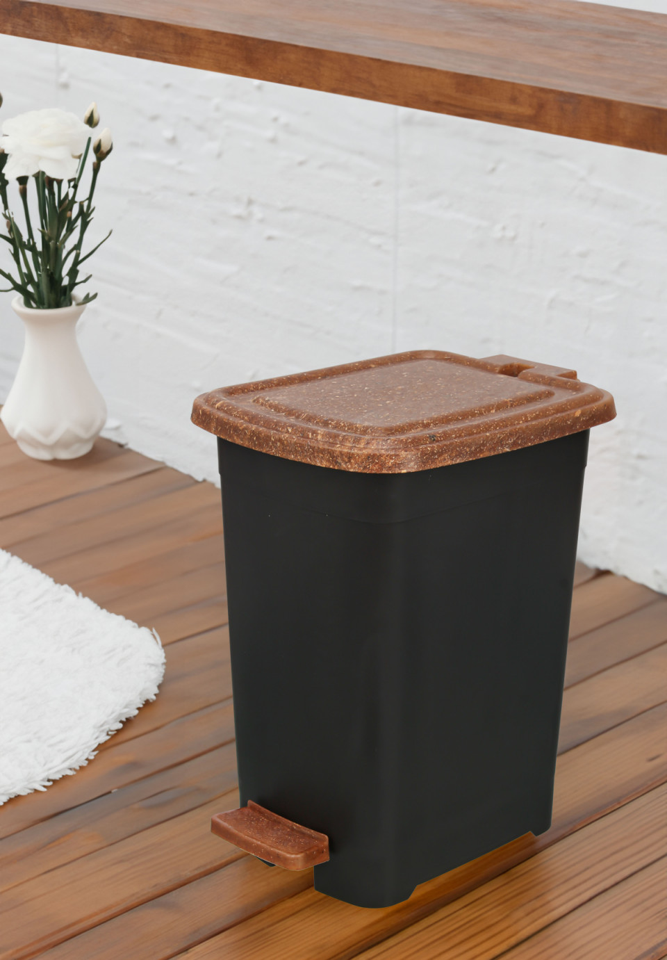 Wooden Slim Pedal Bin