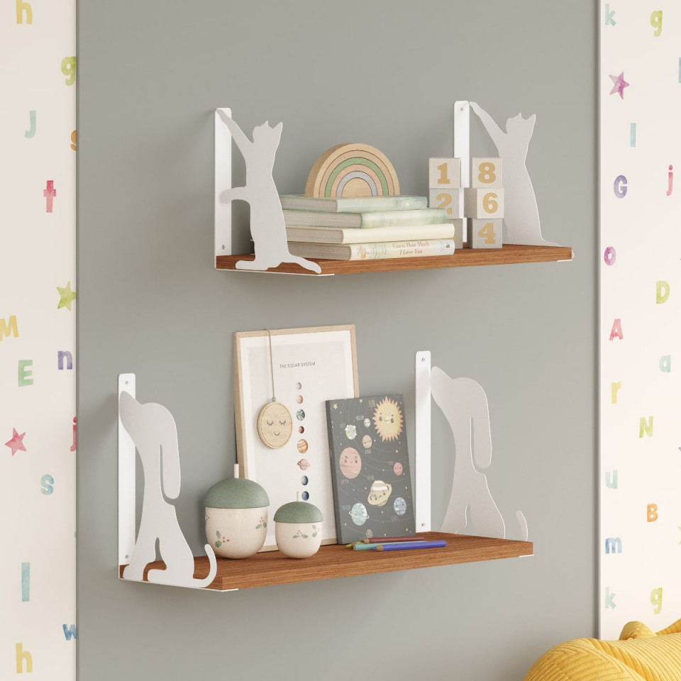 Hunter and Tiger Kidsroom Wallshelf