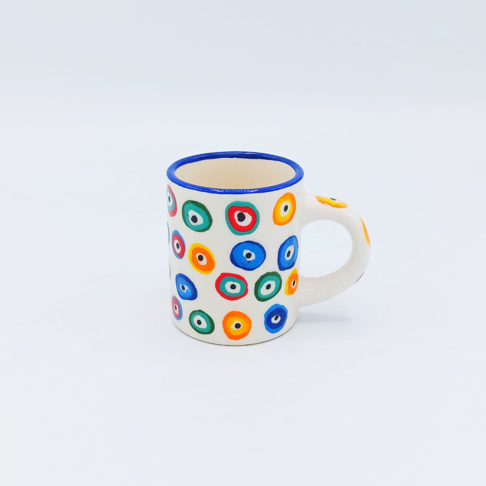 MİNİ KUPA MULTİ NAZAR RENKLİ - MINI MUG MULTI EYE COLORED