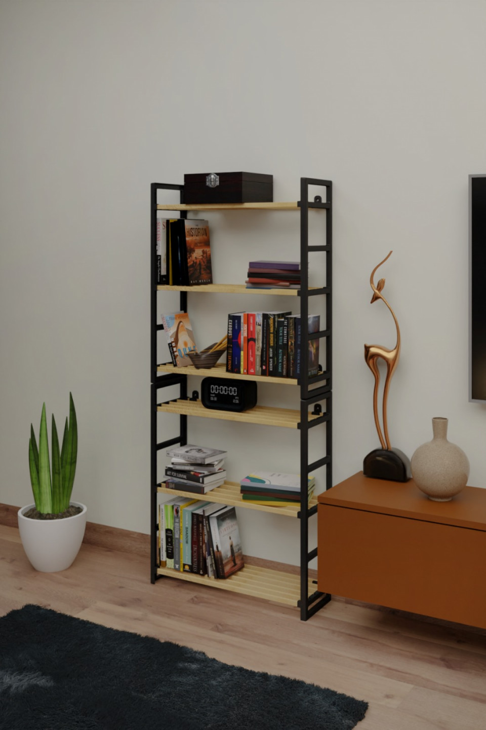 WOODEN MULTI PURPOSE MODULAR SHELVES/BOOKCASE