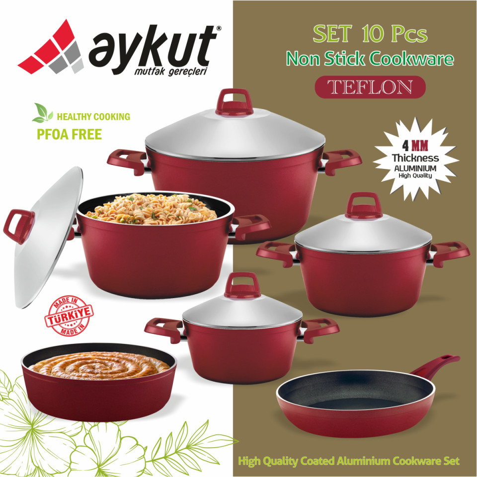 aykut teflon set 10 pcs