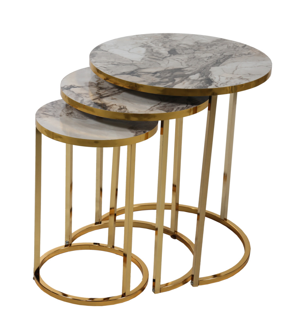 Rolls 3 Of Set Coffee Table - Legs Gold