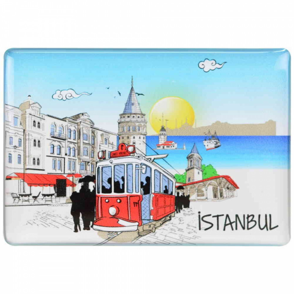 İstanbul Temalı Dikdörtgen Magnet 80x55 cm