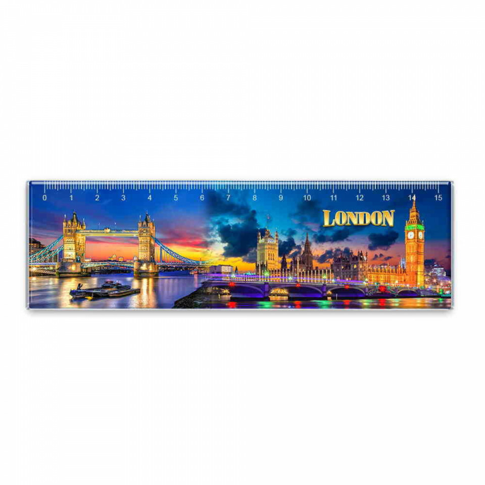 Londra Temalı Myros Cetvel Magnet 165x50 mm